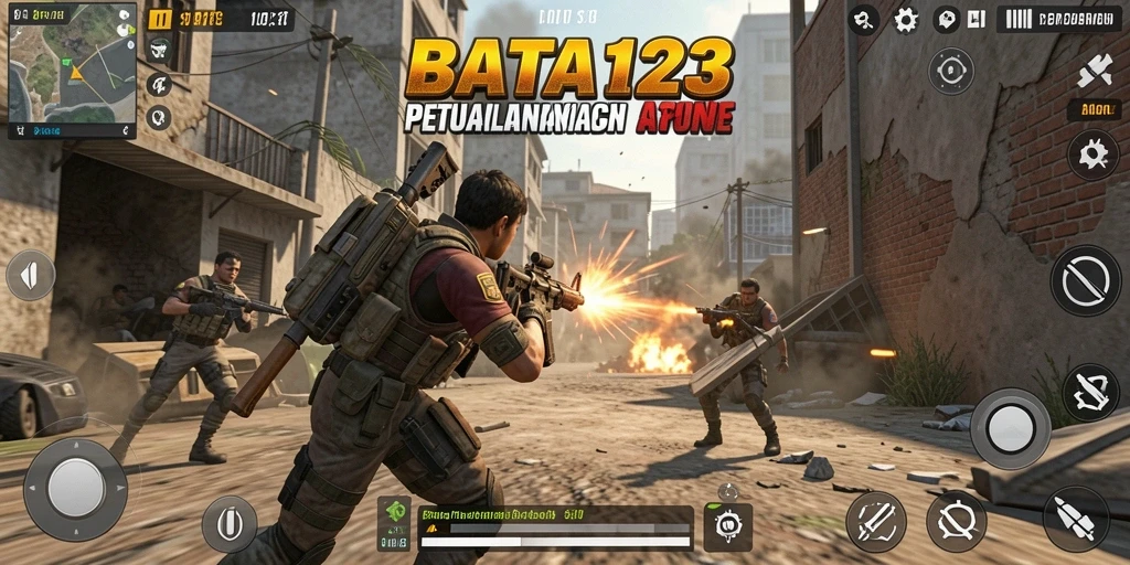 Tampilan gameplay seru dalam BATA123 dengan aksi TPS menarik.