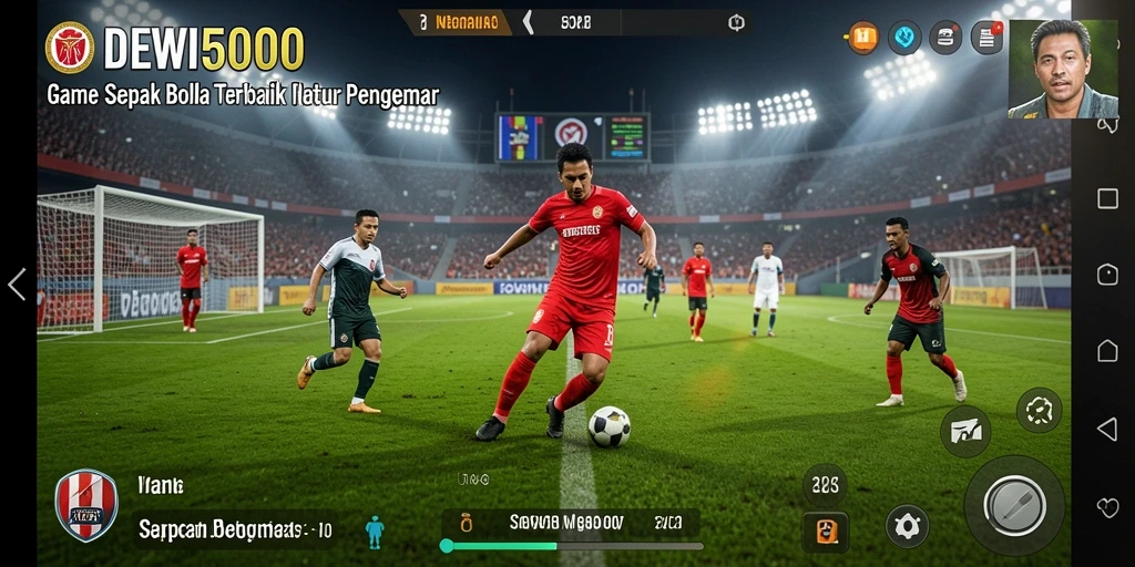 Screenshot gameplay DEWI5000 menampilkan aksi seru di lapangan.
