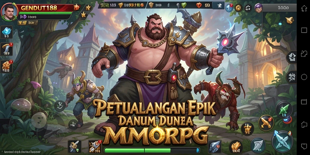Screenshot yang menunjukkan aksi seru dalam GENDUT188 di dunia MMORPG.