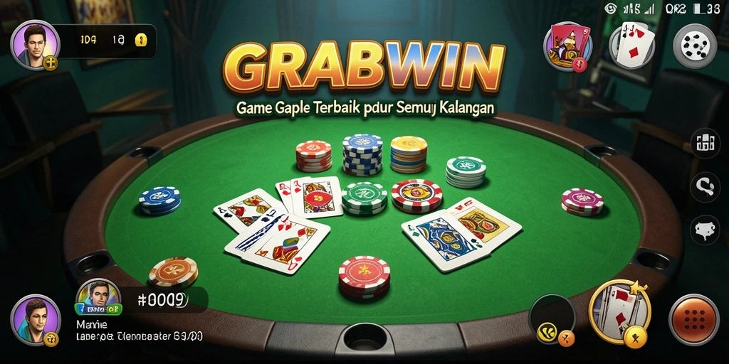 Tampilan gameplay GRABWIN yang seru dalam permainan Gaple.