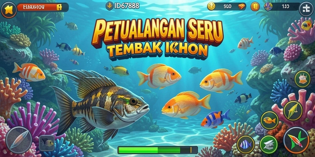 Tangkapan layar gameplay ID6788 yang menampilkan perburuan ikan.
