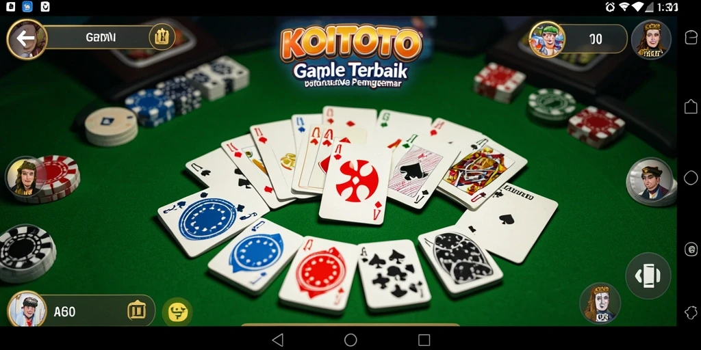 Tampilan gameplay seru dalam game Gaple KOITOTO yang mengasyikkan.