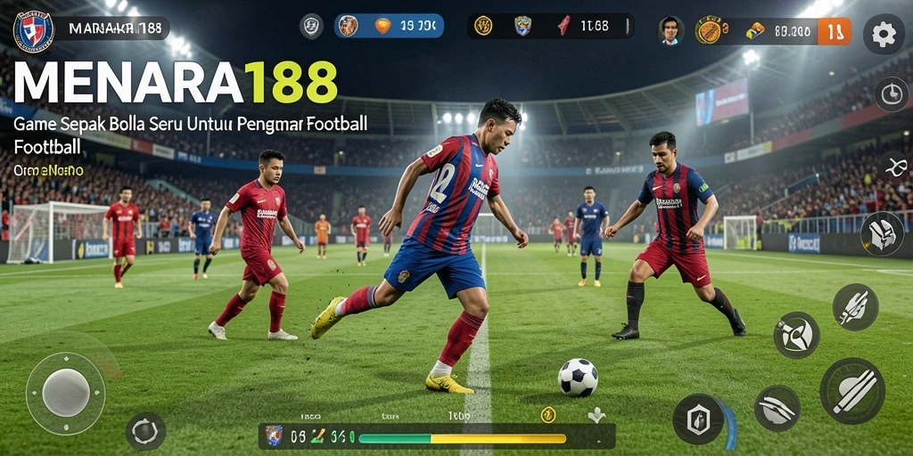 Screenshot MERAH MENARA188 menampilkan aksi menarik dalam permainan sepak bola.