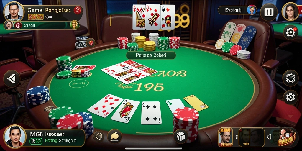 Screenshot gameplay Poker yang menampilkan aksi seru dan grafik menawan.