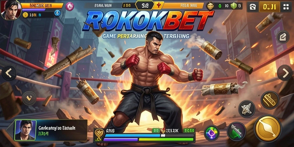 Tampilan gameplay <strong>ROKOKBET</strong> yang seru dengan aksi pertarungan yang intens.