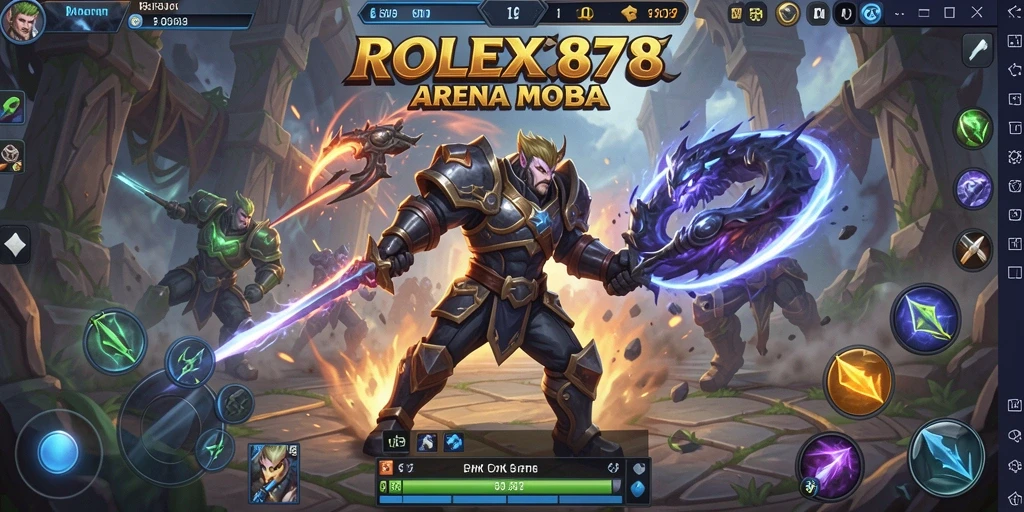 Tampilan gameplay seru di arena MOBA ROLEX878.